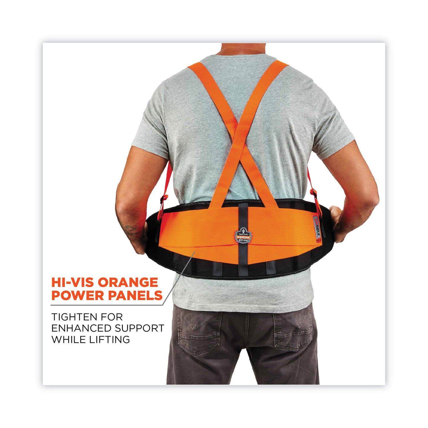 proflex-100hv-economy-hi-vis-spandex-back-support-brace-x-small-20-to-25-waist-black-orange-ships-in-1-3-business-days_ego11881 - 2