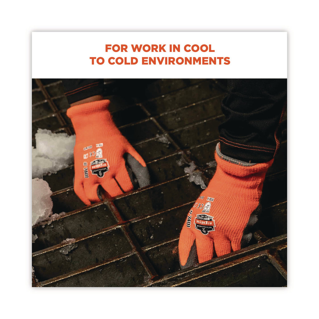 ProFlex 7401 Coated Lightweight Winter Gloves, Orange, 2X-Large, Pair, Ships in 1-3 Business Days