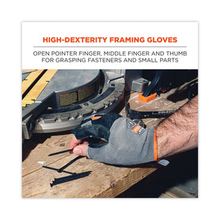 ProFlex 720 Heavy-Duty Framing Gloves, Gray, 2X-Large, Pair, Ships in 1-3 Business Days