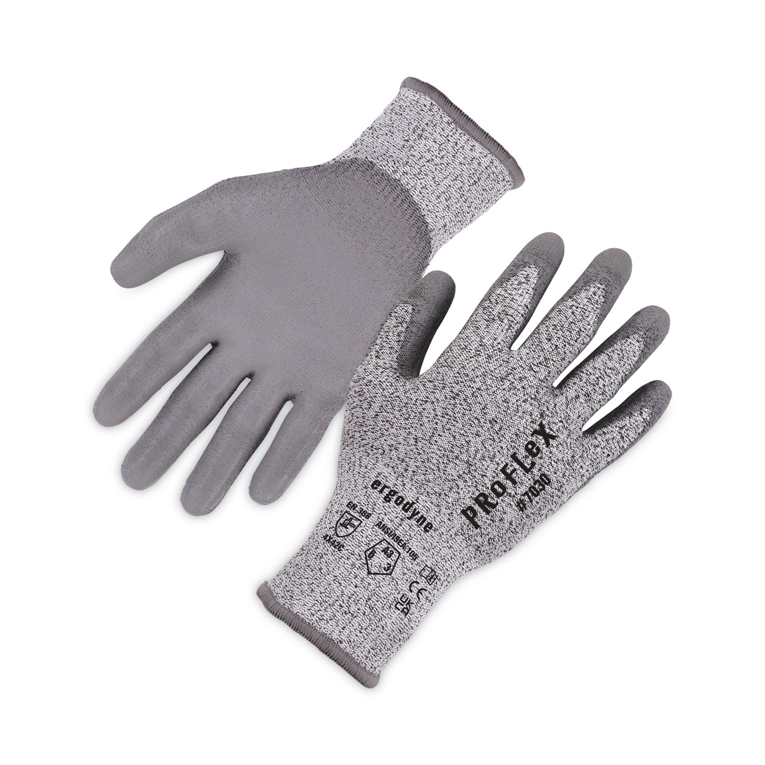 ProFlex 7030 ANSI A3 PU Coated CR Gloves, Gray, 2X-Large, Pair, Ships in 1-3 Business Days