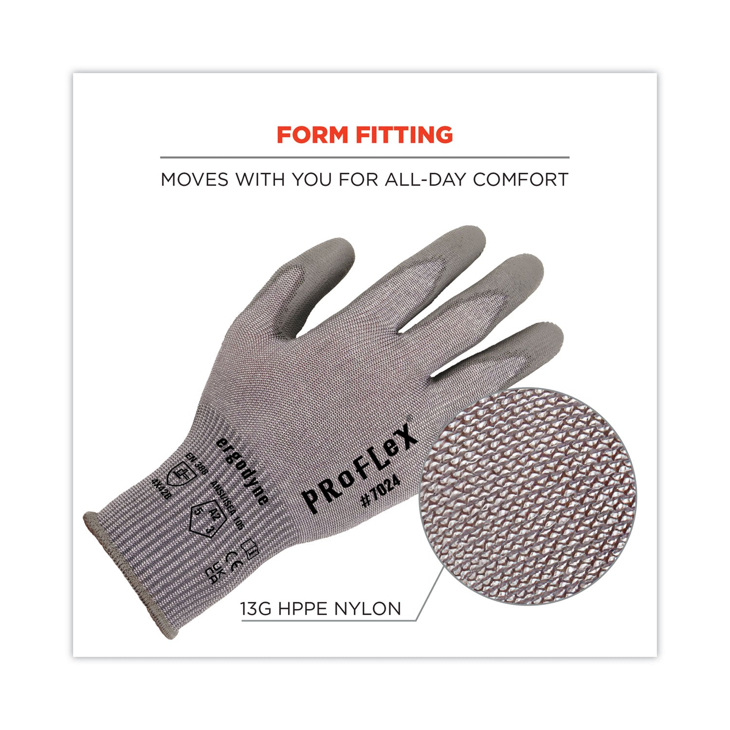 proflex-7024-ansi-a2-pu-coated-cr-gloves-gray-2x-large-12-pairs-pack-ships-in-1-3-business-days_ego10396 - 2