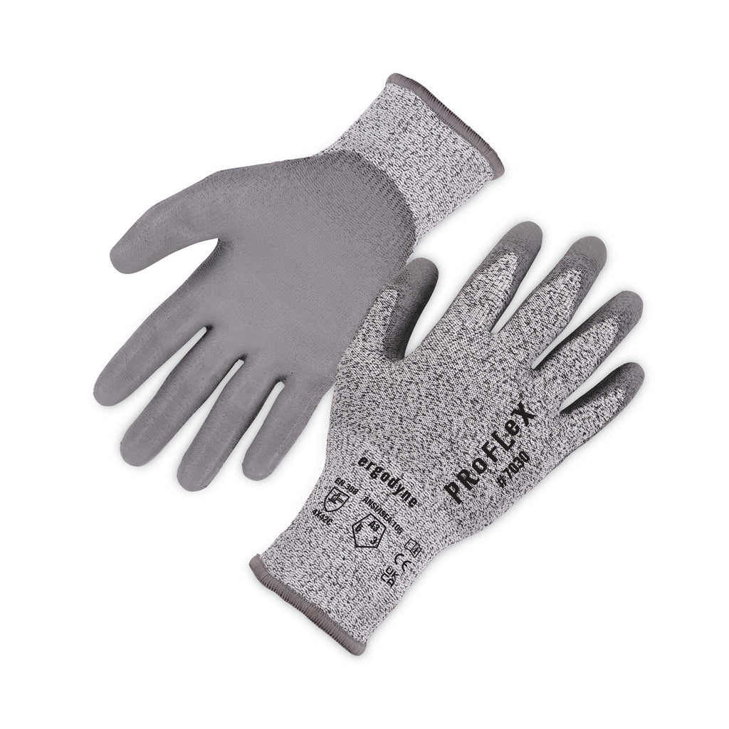 ProFlex 7030 ANSI A3 PU Coated CR Gloves, Gray, Small, Pair, Ships in 1-3 Business Days
