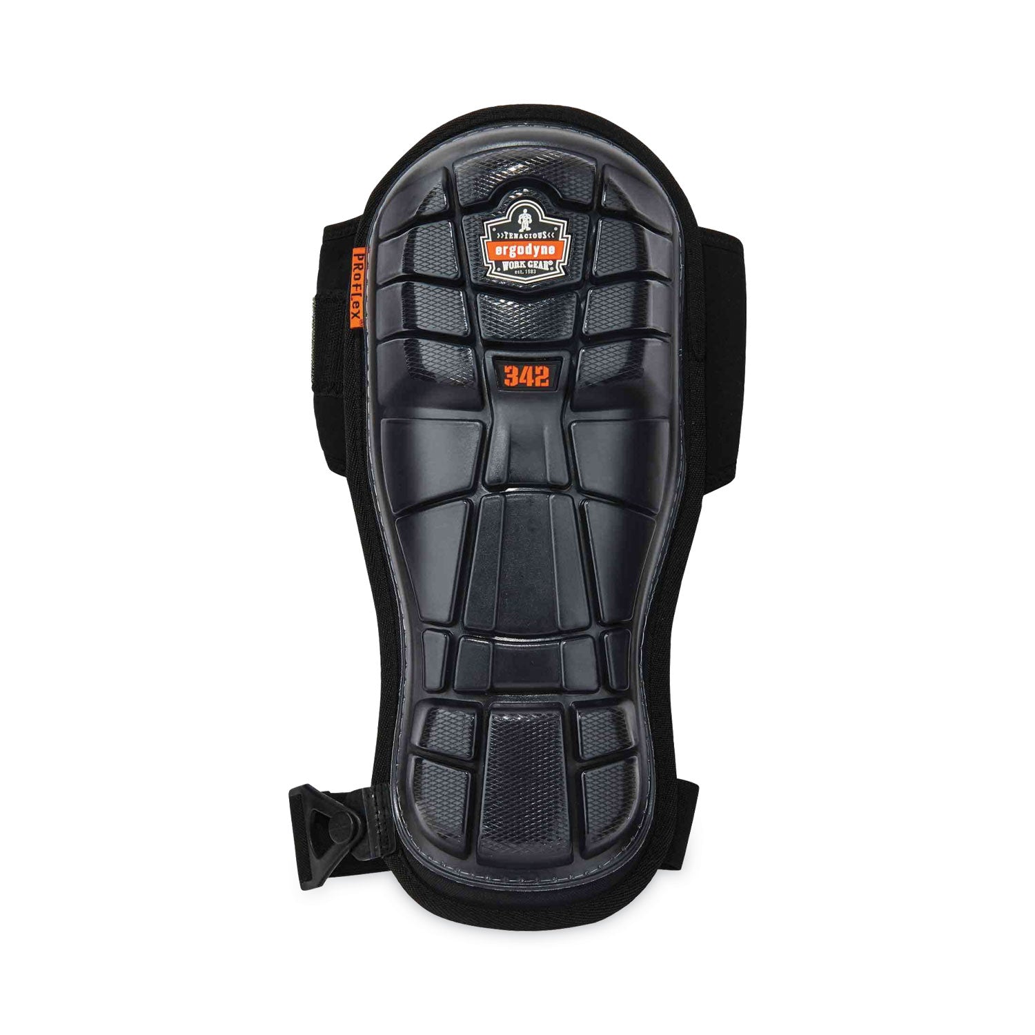 ProFlex 342 Injected Gel Knee Pads, Extra Long Cap, Hook and Loop Closure, One Size, Black, Pair, Ships in 1-3 Business Days