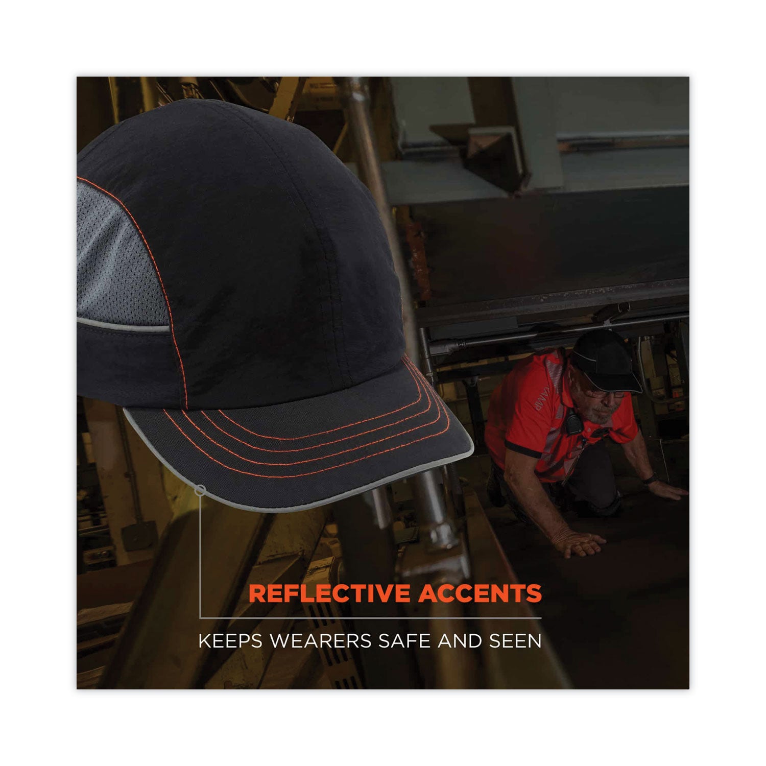 Skullerz 8950XL XL Bump Cap Hat, Short Brim, Black, Ships in 1-3 Business Days