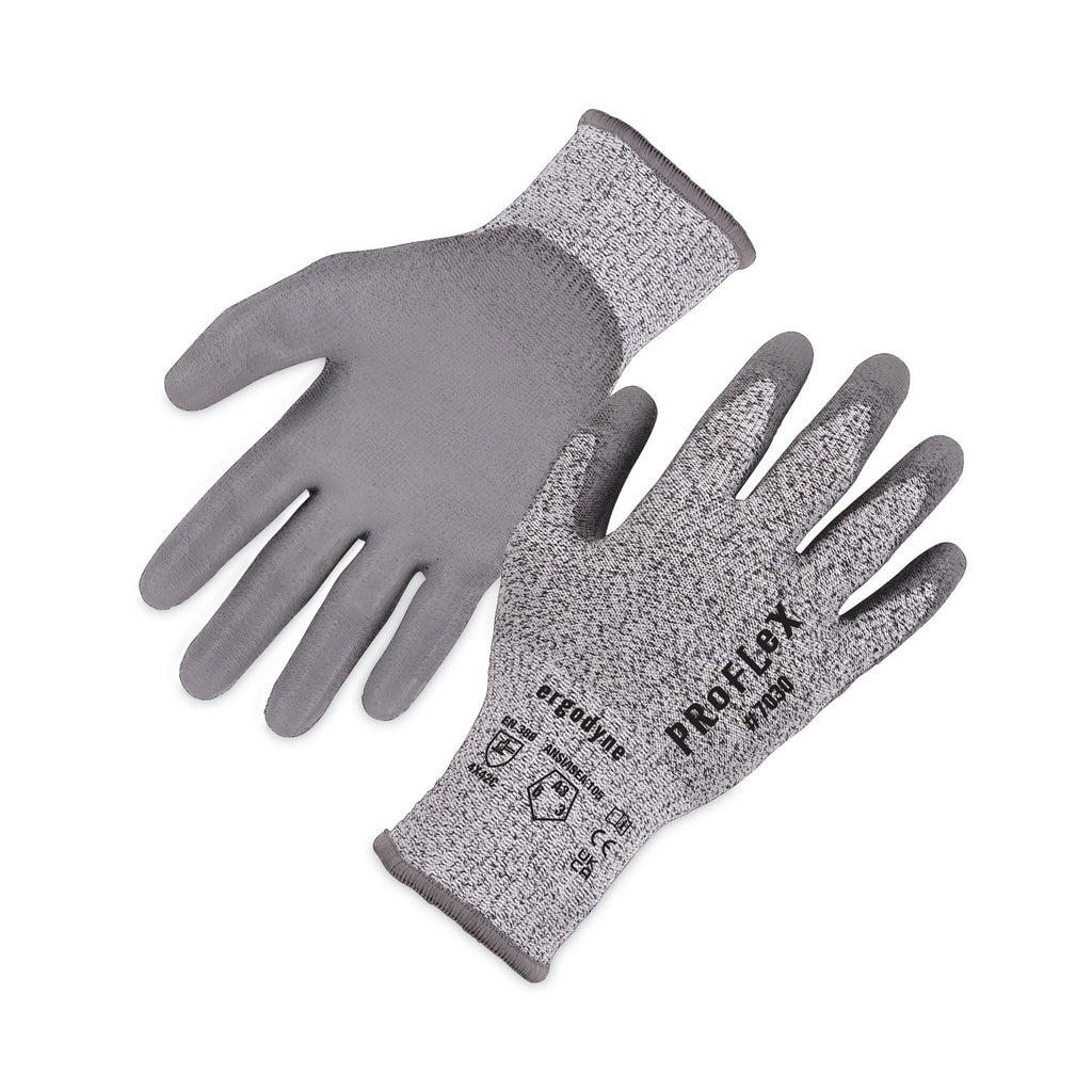 ProFlex 7030 ANSI A3 PU Coated CR Gloves, Gray, Medium, 12 Pairs/Pack, Ships in 1-3 Business Days