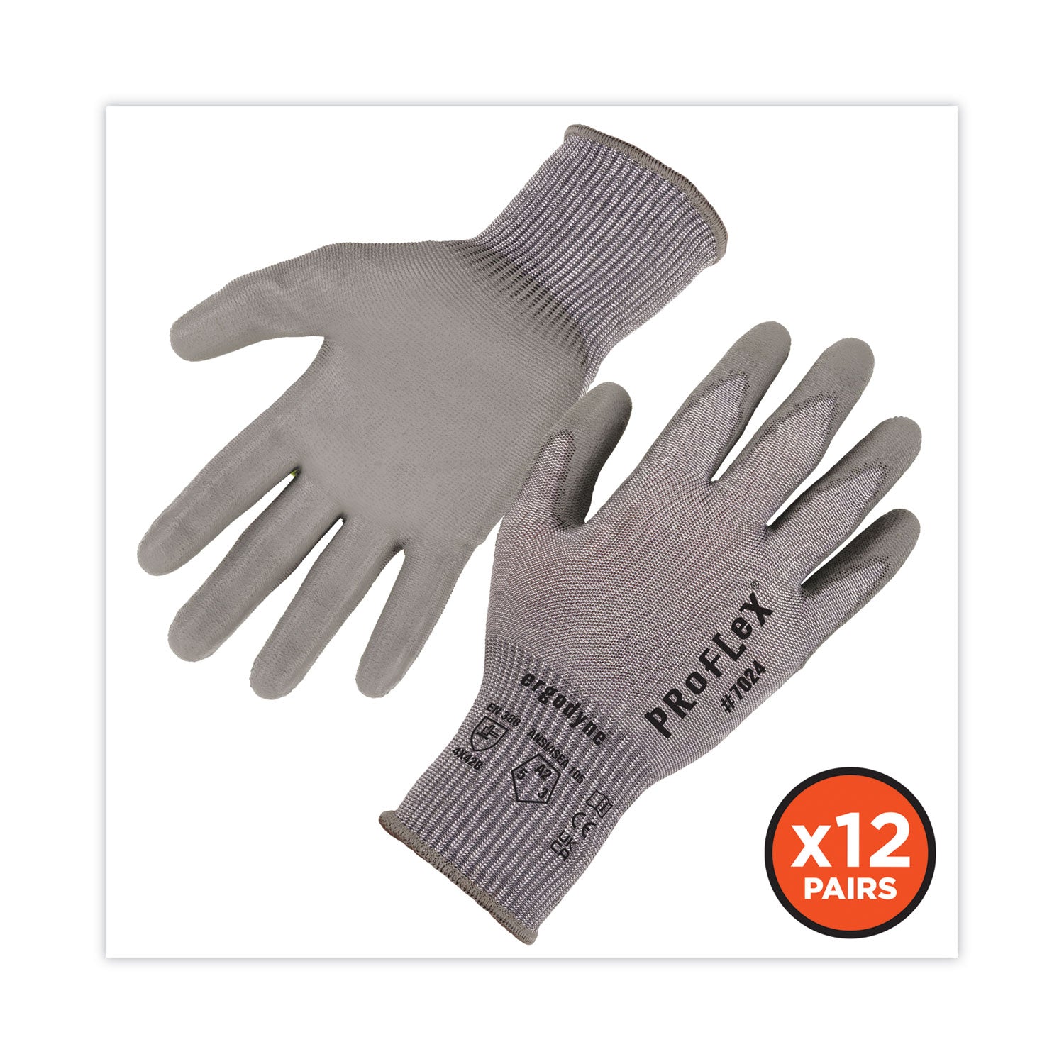 proflex-7024-ansi-a2-pu-coated-cr-gloves-gray-medium-12-pairs-pack-ships-in-1-3-business-days_ego10393 - 2