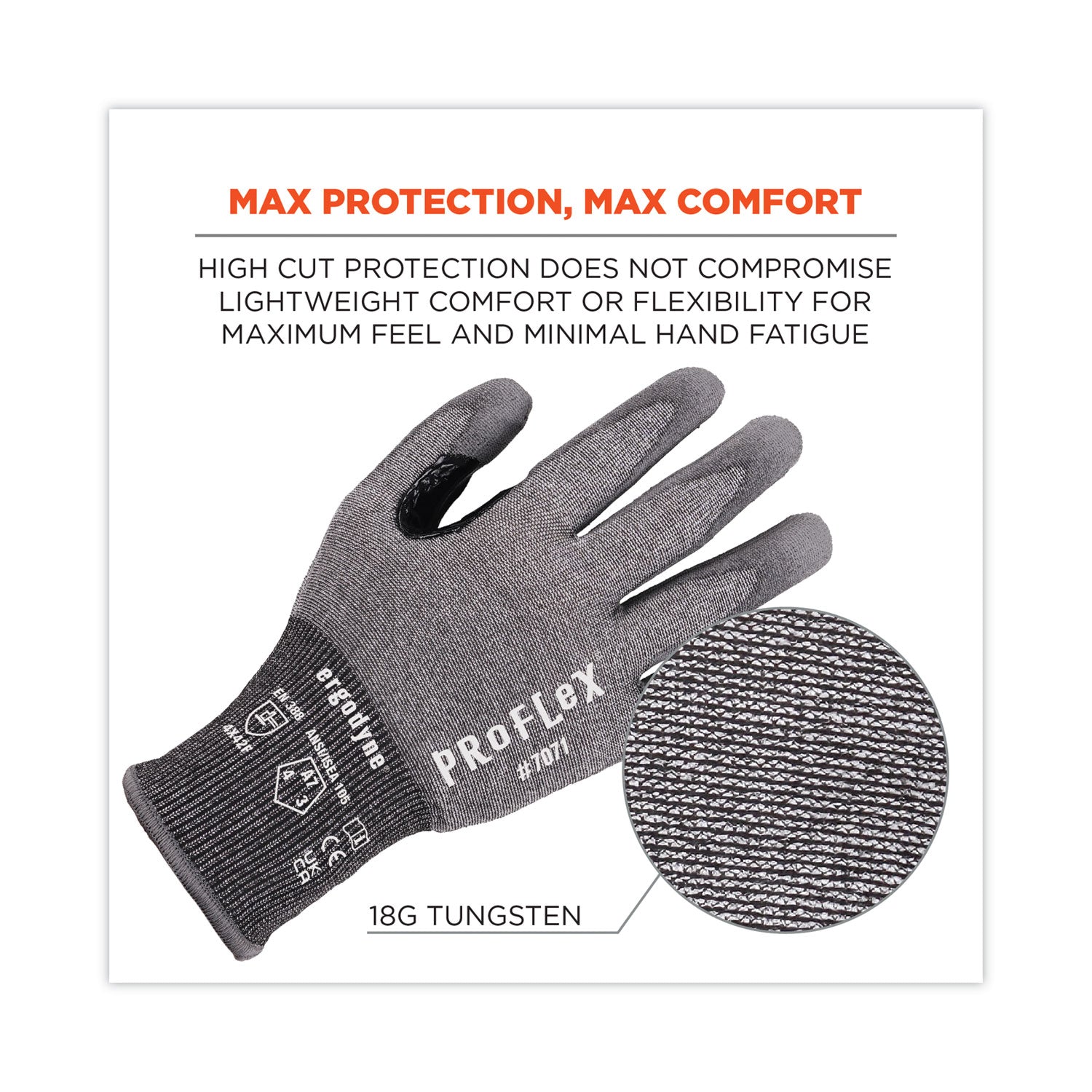 proflex-7071-ansi-a7-pu-coated-cr-gloves-gray-medium-pair-ships-in-1-3-business-days_ego18073 - 2