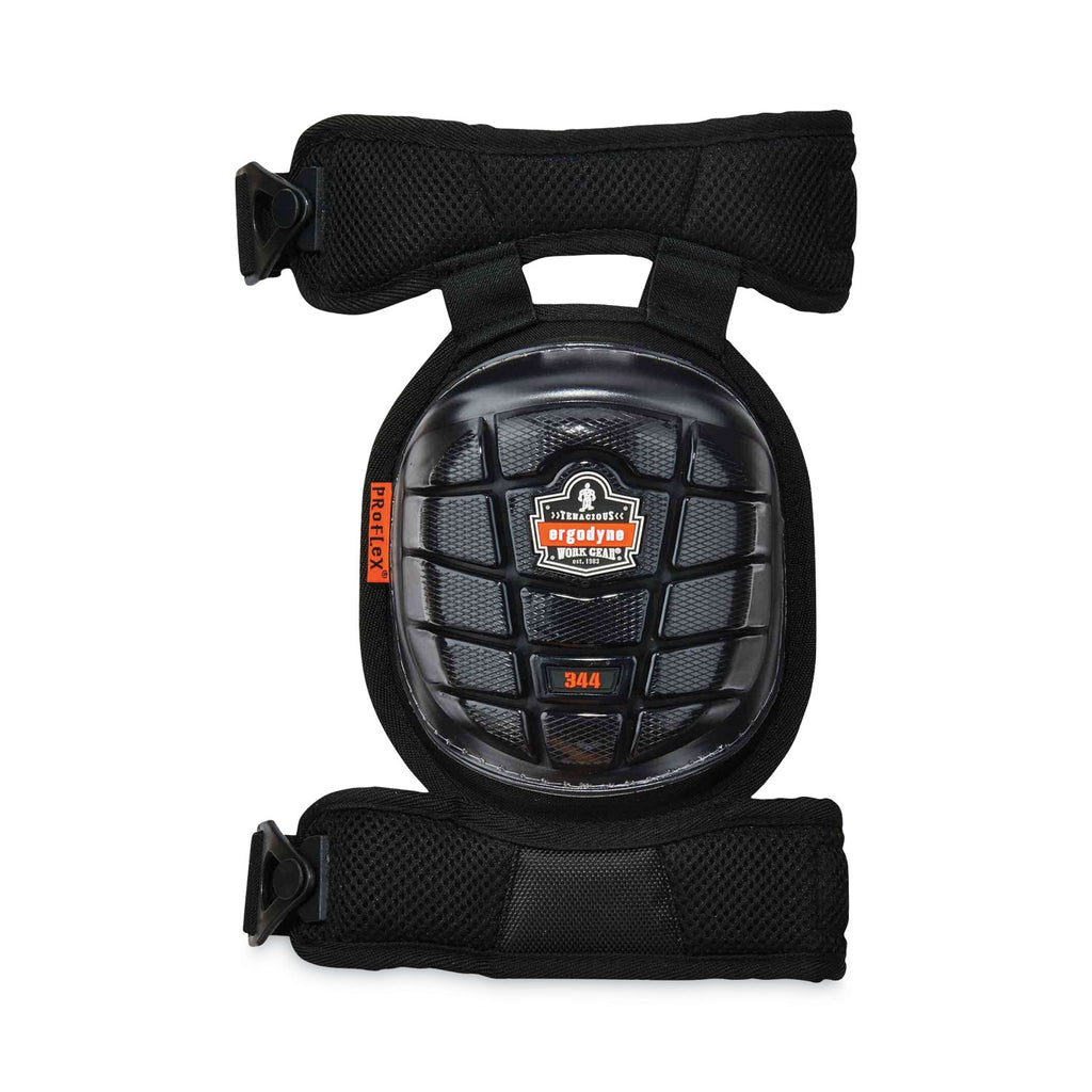 ProFlex 344 Injected Gel Knee Pads With Comfort Straps, Short Cap, Buckle Closure, Black, Pair, Ships in 1-3 Business Days