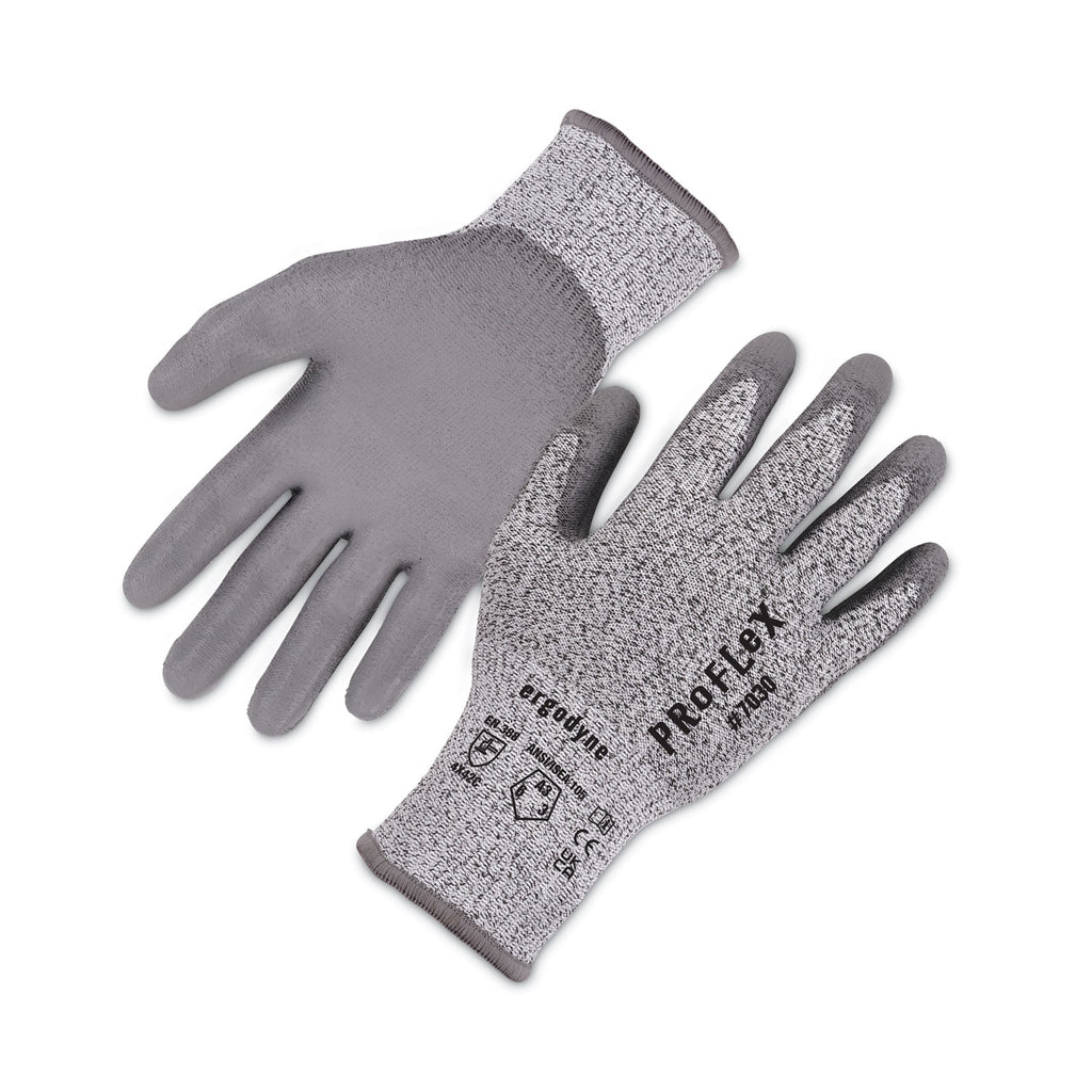 ProFlex 7030 ANSI A3 PU Coated CR Gloves, Gray, Small, 12 Pairs/Pack, Ships in 1-3 Business Days
