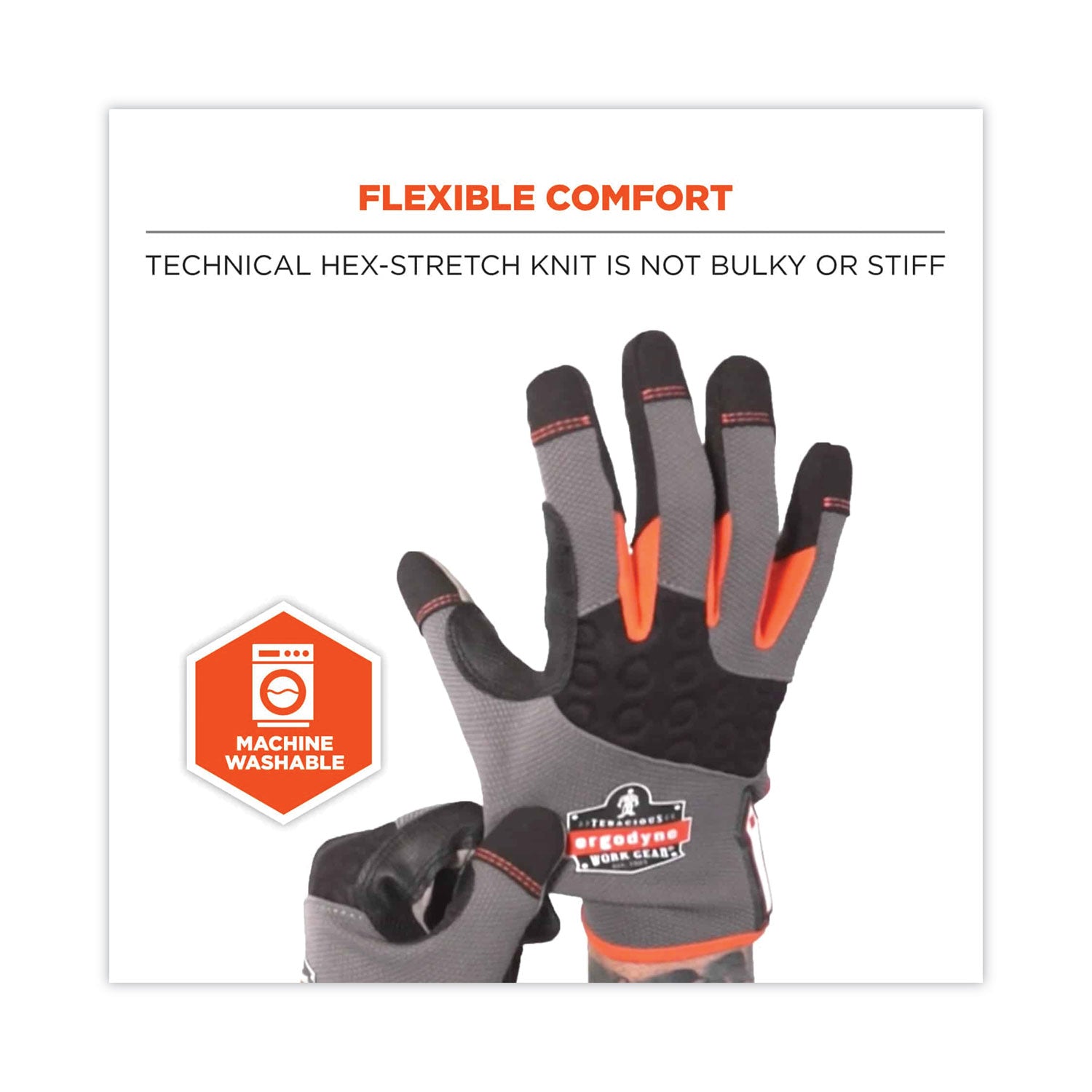 ProFlex 710 Heavy-Duty Mechanics Gloves, Gray, 2X-Large, Pair, Ships in 1-3 Business Days - 2