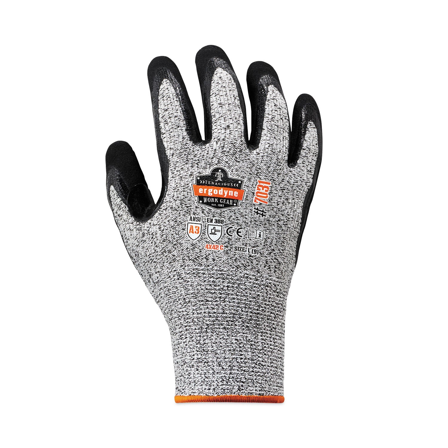 ProFlex 7031 ANSI A3 Nitrile-Coated CR Gloves, Gray, Large, 144 Pairs/Carton, Ships in 1-3 Business Days