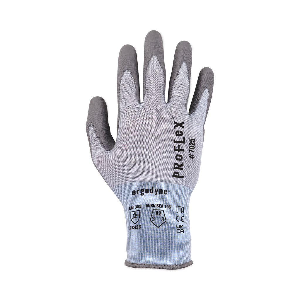 ProFlex 7025 ANSI A2 PU Coated CR Gloves, Blue, Large, Pair, Ships in 1-3 Business Days