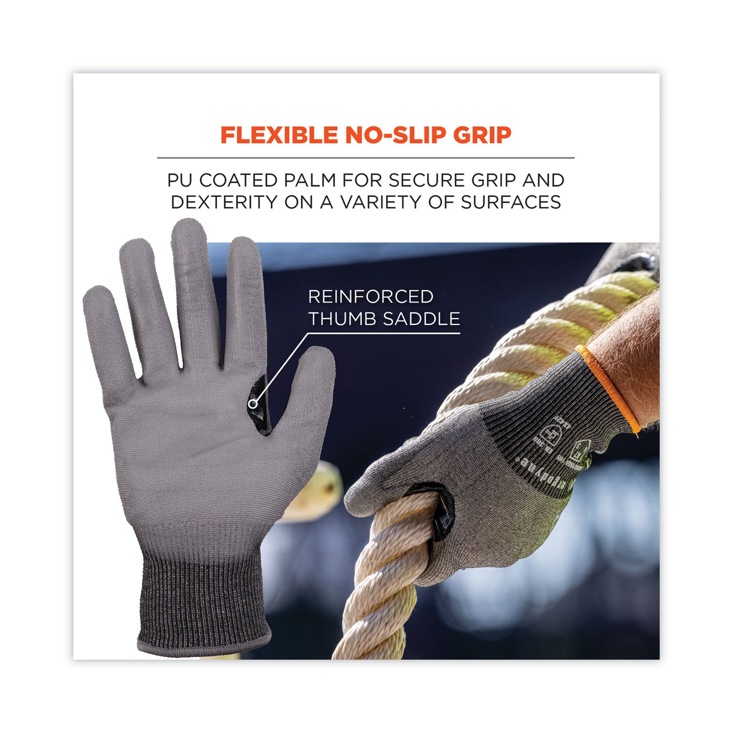 ProFlex 7071 ANSI A7 PU Coated CR Gloves, Gray, 2X-Large, 12 Pairs/Pack, Ships in 1-3 Business Days
