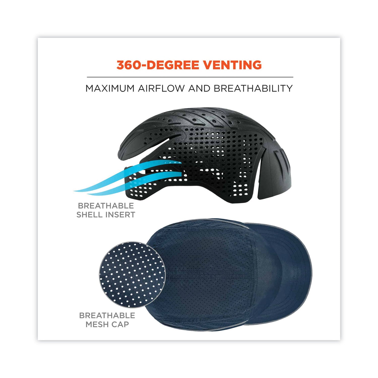 Skullerz 8955 Lightweight Bump Cap Hat, Short Brim, Navy, Ships in 1-3 Business Days
