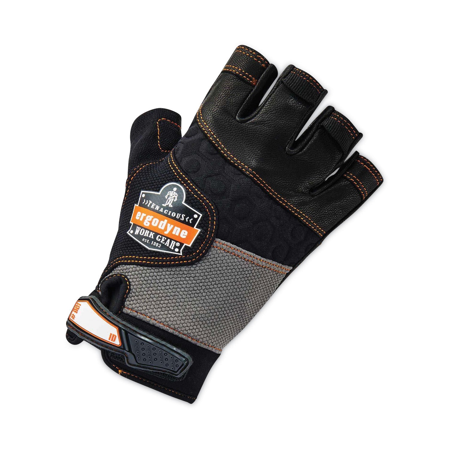 proflex-901-half-finger-leather-impact-gloves-black-medium-pair-ships-in-1-3-business-days_ego17783 - 2