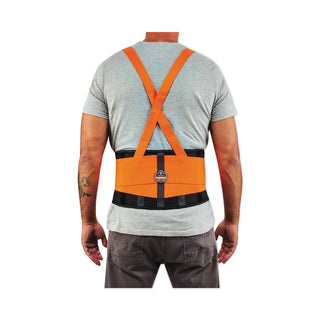ProFlex 100HV Economy Hi-Vis Spandex Back Support Brace, 4X-Large, 52" to 58" Waist, Black/Orange, Ships in 1-3 Business Days