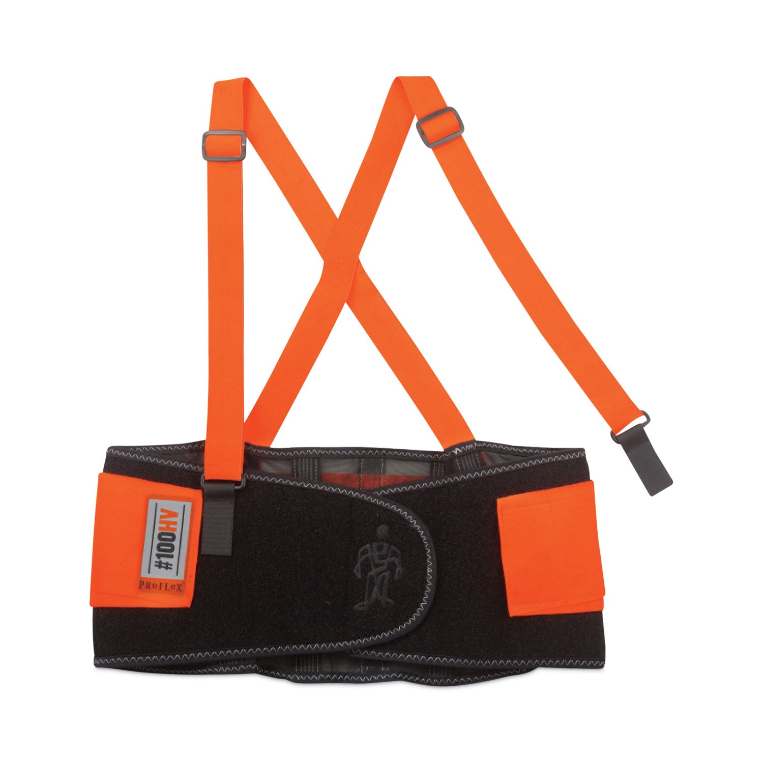 proflex-100hv-economy-hi-vis-spandex-back-support-brace-large-34-to-38-waist-black-orange-ships-in-1-3-business-days_ego11884 - 1