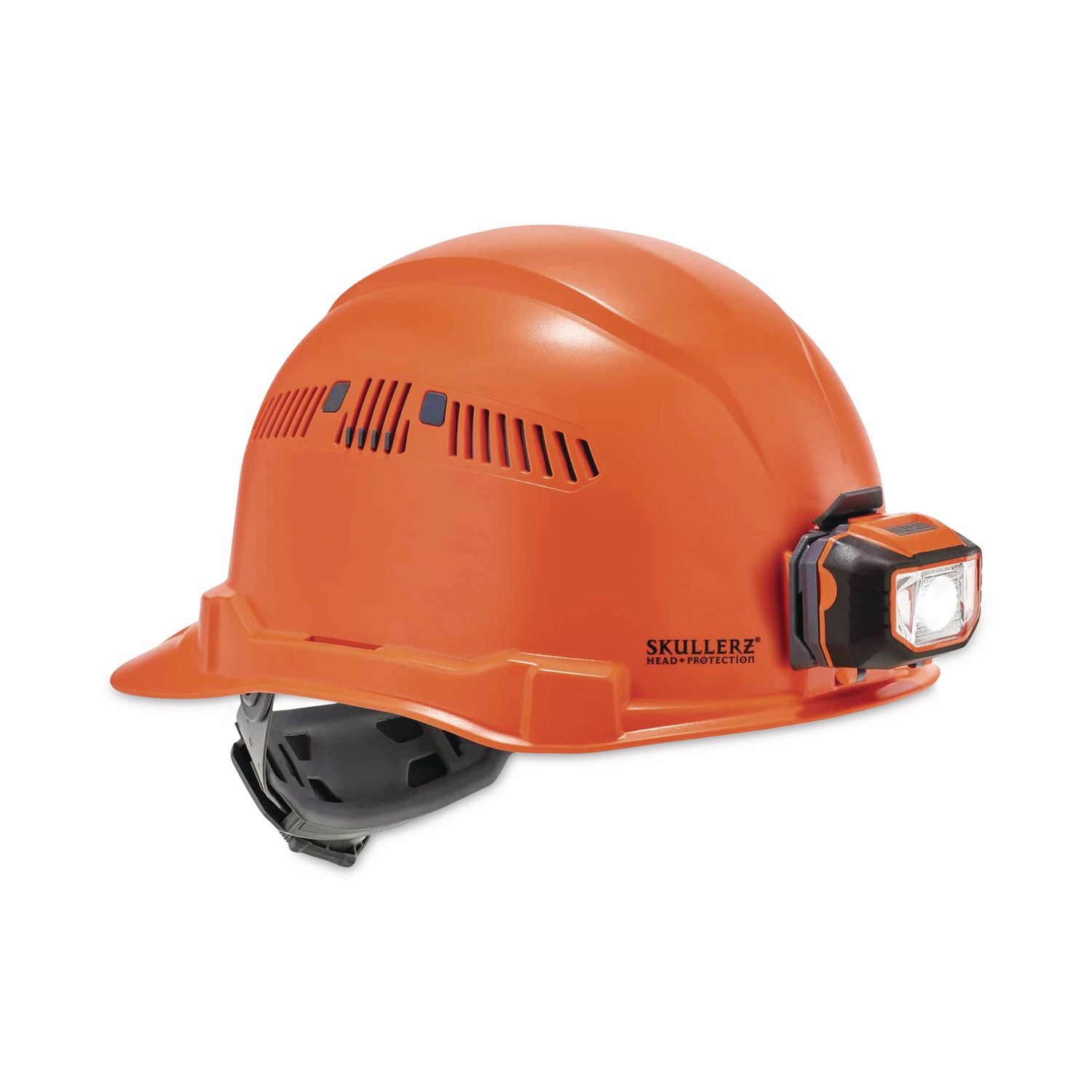 Skullerz 8972LED Class C Hard Hat Cap Style with LED Light, Orange, Ships in 1-3 Business Days