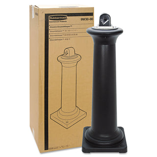 GroundsKeeper Tuscan Receptacle, 22.05 gal, 13 dia x 38.38h, Black