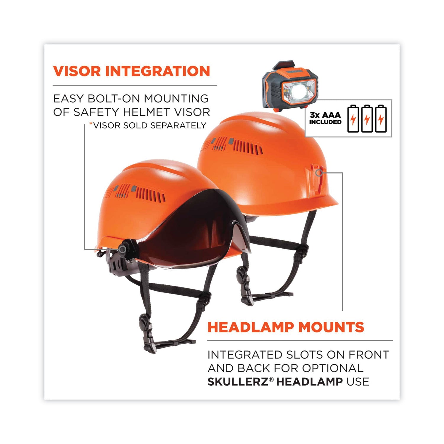 skullerz-8975led-class-c-safety-helmet-w-8981-universal-led-headlamp-6-pt-ratchet-susp-orange-ships-in-1-3-business-days_ego60207 - 2