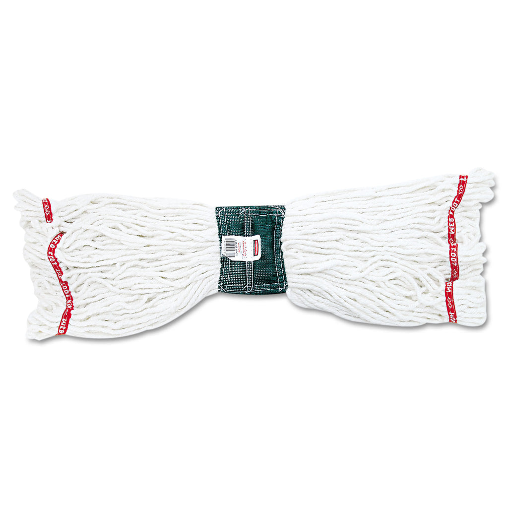 Rubbermaid Commercial 5" Headband Shrinkless Wet Mop - Medium - Shrinkless, Chemical Resistant, Durable - Cotton, Yarn, Synthetic, PVC - White - 6 / Carton