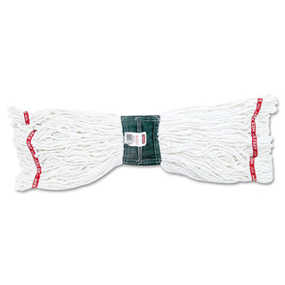 Rubbermaid Commercial 5" Headband Shrinkless Wet Mop - Medium - Shrinkless, Chemical Resistant, Durable - Cotton, Yarn, Synthetic, PVC - White - 6 / Carton