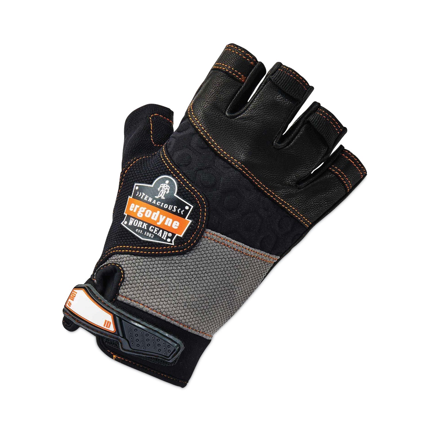 proflex-901-half-finger-leather-impact-gloves-black-2x-large-pair-ships-in-1-3-business-days_ego17786 - 2