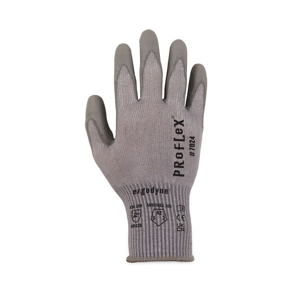 ProFlex 7024 ANSI A2 PU Coated CR Gloves, Gray, X-Large, Pair, Ships in 1-3 Business Days