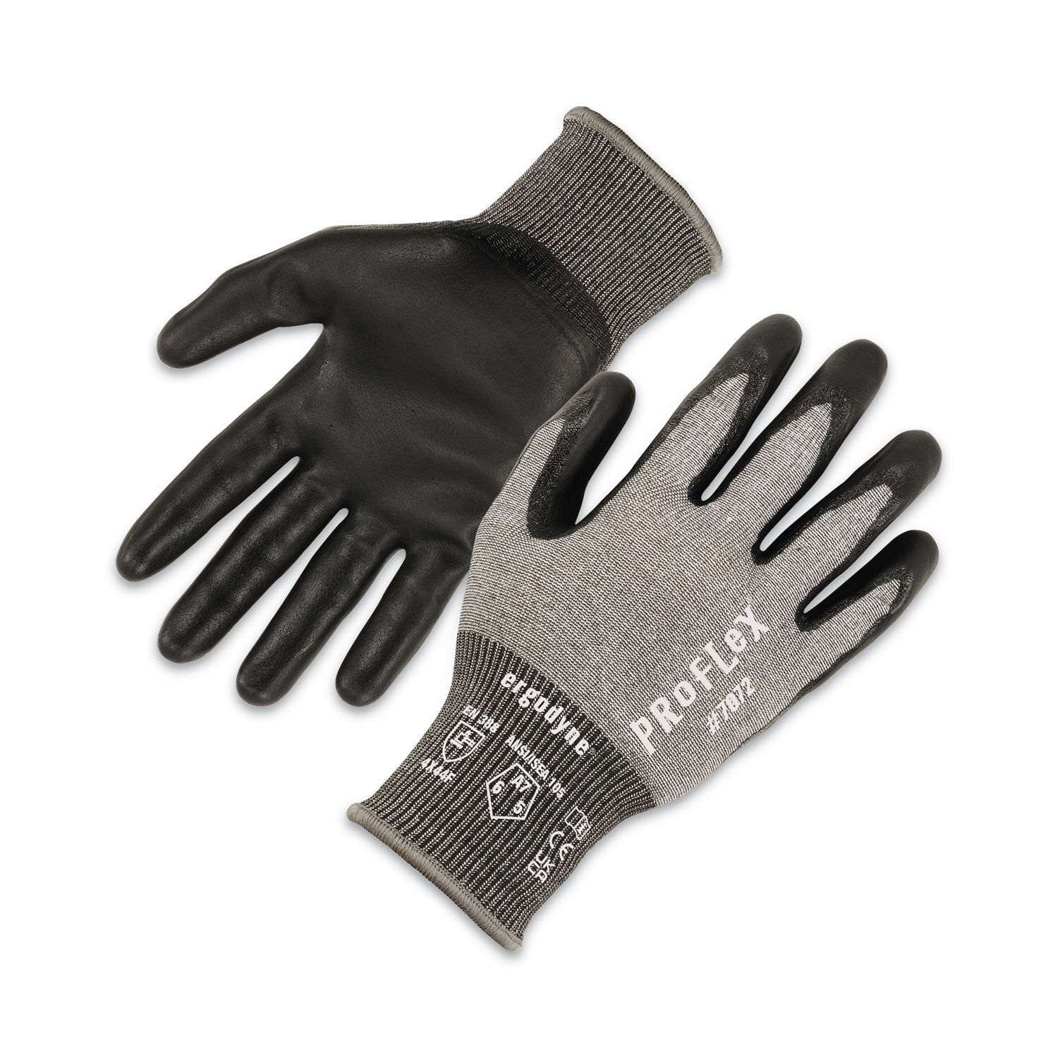 proflex-7072-ansi-a7-nitrile-coated-cr-gloves-gray-x-large-pair-ships-in-1-3-business-days_ego10315 - 1