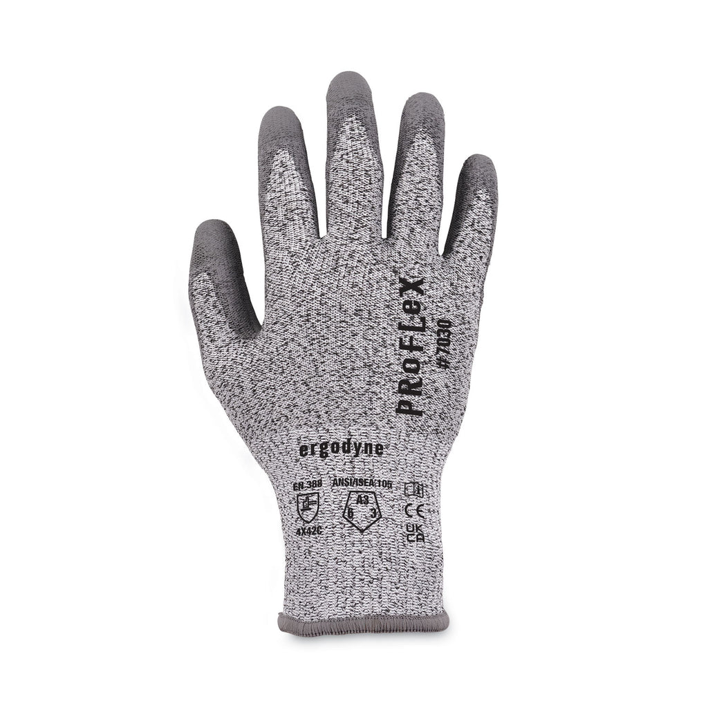 ProFlex 7030 ANSI A3 PU Coated CR Gloves, Gray, Medium, 12 Pairs/Pack, Ships in 1-3 Business Days