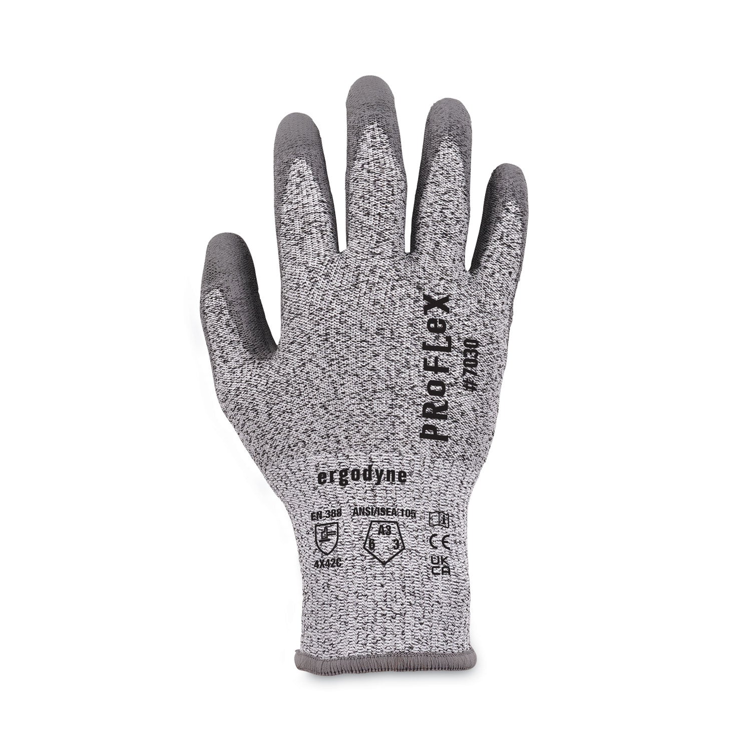 ProFlex 7030 ANSI A3 PU Coated CR Gloves, Gray, Medium, 12 Pairs/Pack, Ships in 1-3 Business Days