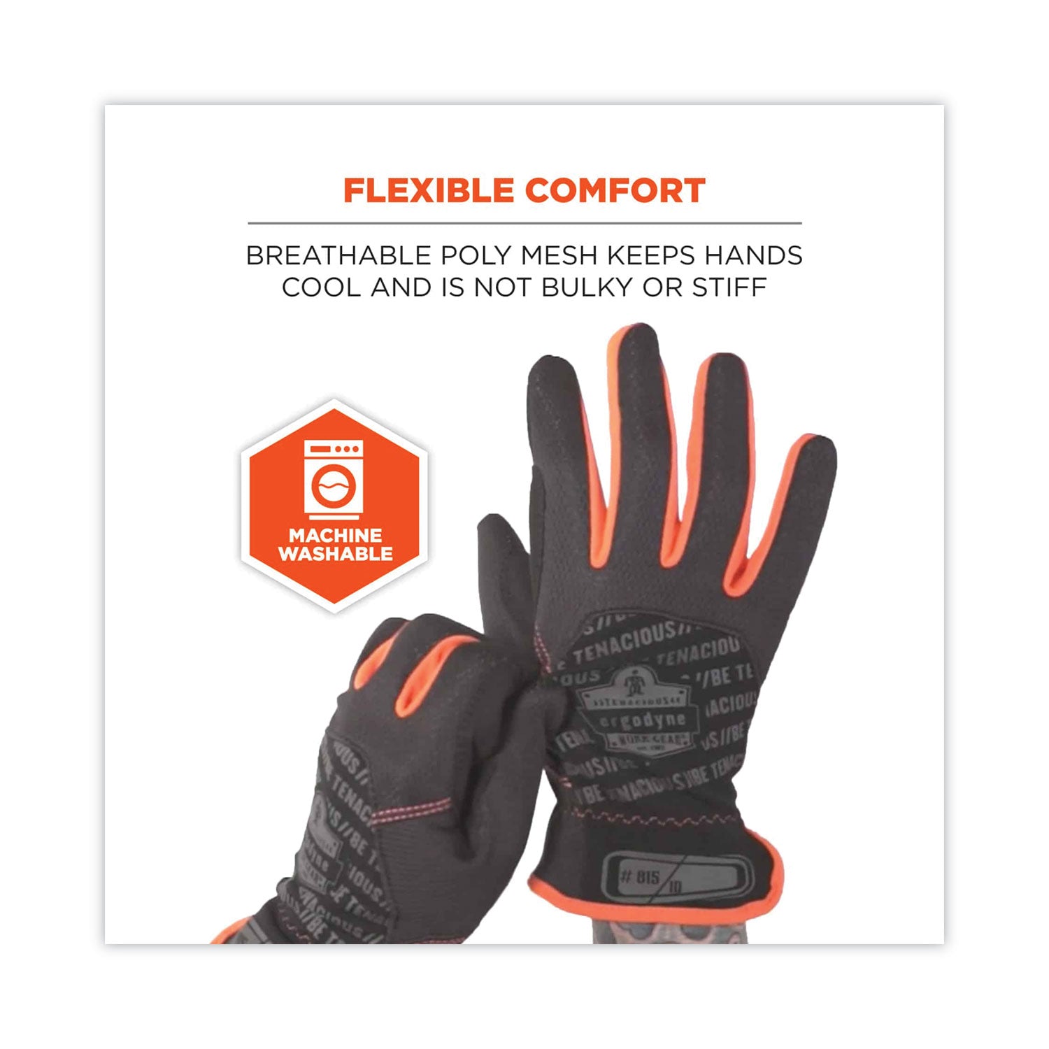 ProFlex 815 QuickCuff Mechanics Gloves, Black, X-Large, Pair, Ships in 1-3 Business Days - 2