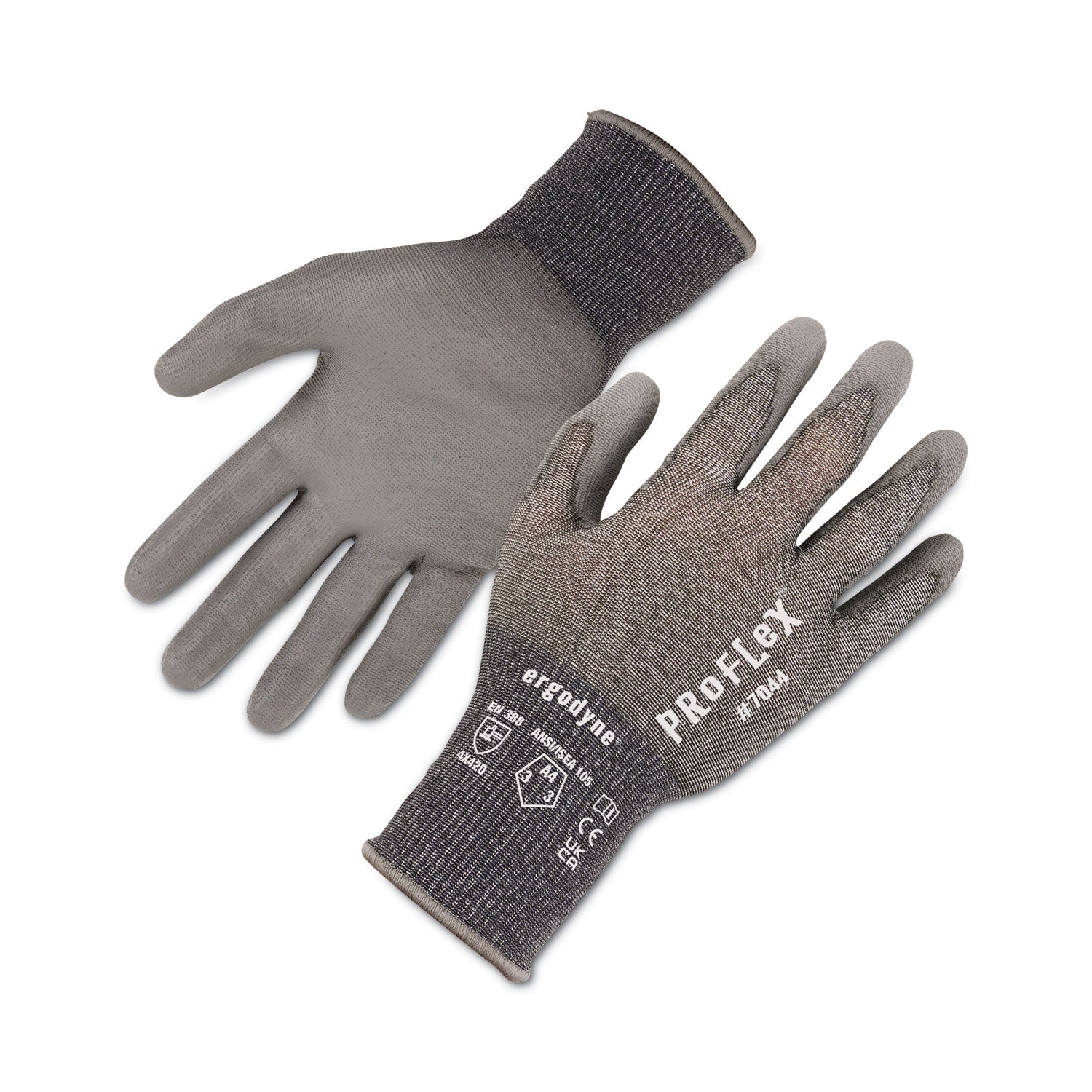 ProFlex 7044 ANSI A4 PU Coated CR Gloves, Gray, Medium, Pair, Ships in 1-3 Business Days