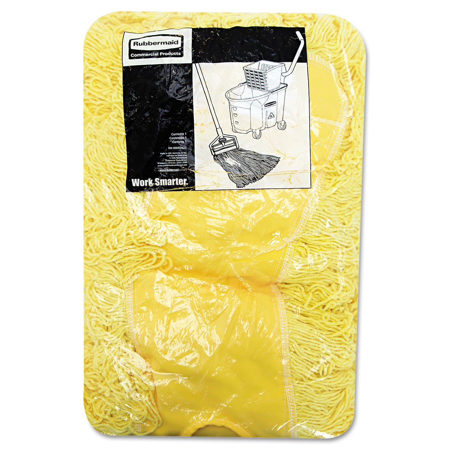 Trapper Commercial Dust Mop, Looped-end Launderable, 5" x 48", Yellow