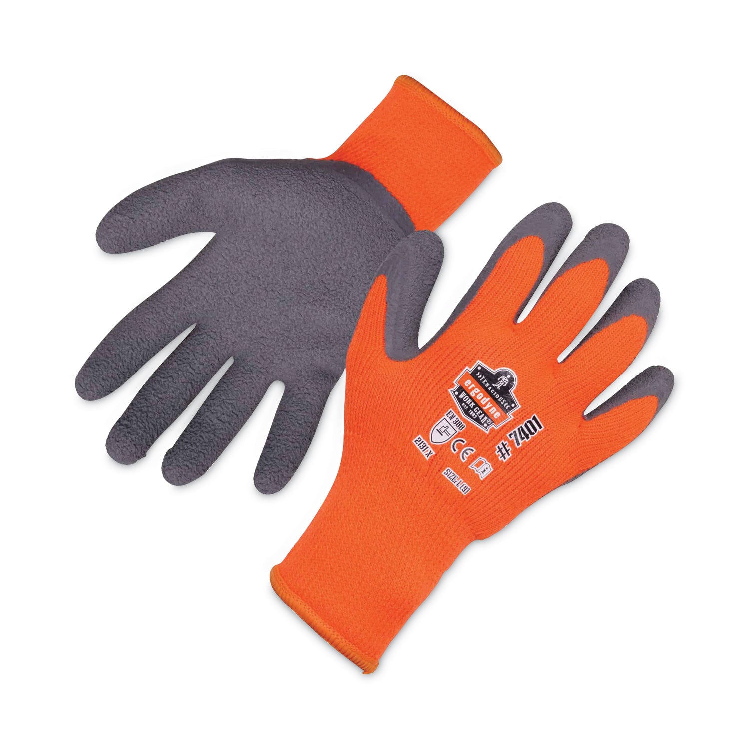 ProFlex 7401 Coated Lightweight Winter Gloves, Orange, 2X-Large, Pair, Ships in 1-3 Business Days