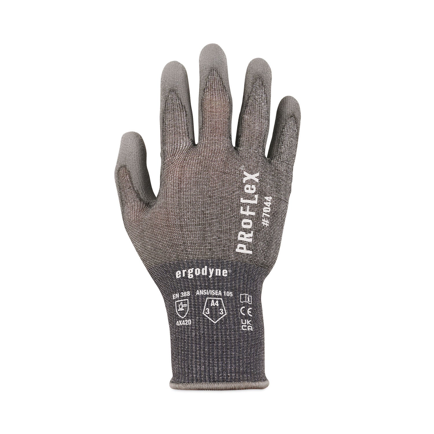 ProFlex 7044 ANSI A4 PU Coated CR Gloves, Gray, Small, Pair, Ships in 1-3 Business Days