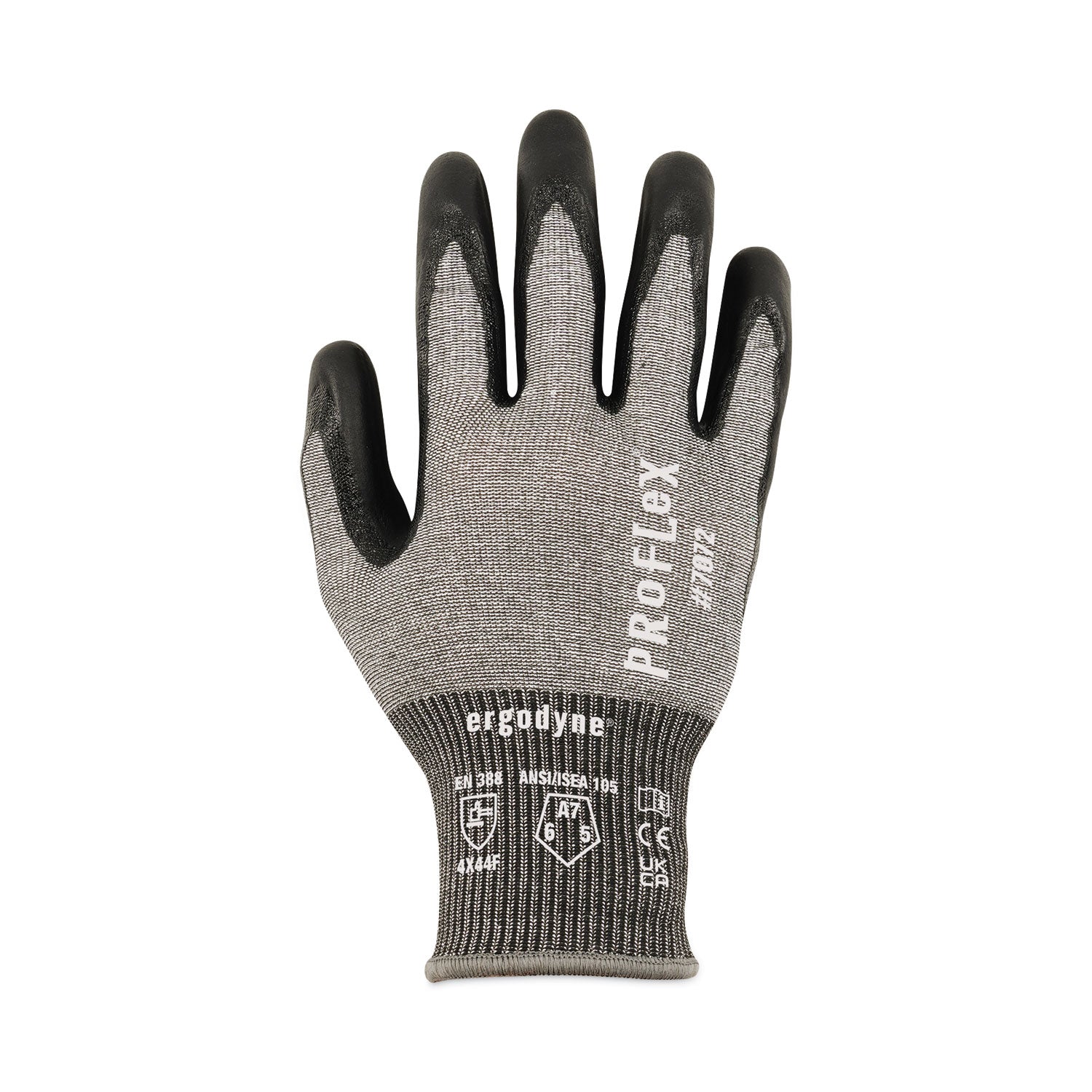 ProFlex 7072 ANSI A7 Nitrile-Coated CR Gloves, Gray, Medium, Pair, Ships in 1-3 Business Days