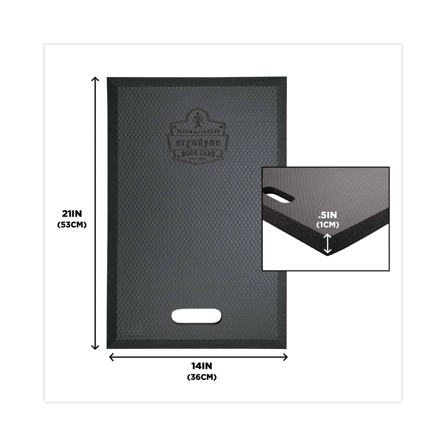 ProFlex 381 Standard Foam Kneeling Pad, 0.5", Medium, Black, Ships in 1-3 Business Days