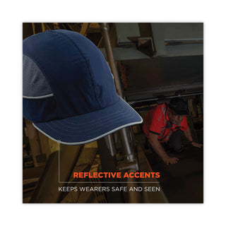 Skullerz 8950XL XL Bump Cap Hat, Short Brim, Navy, Ships in 1-3 Business Days