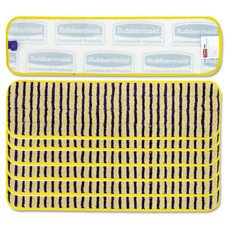Microfiber Scrubber Pad, Vertical Polyprolene Stripes, 18", Yellow, 6/Carton