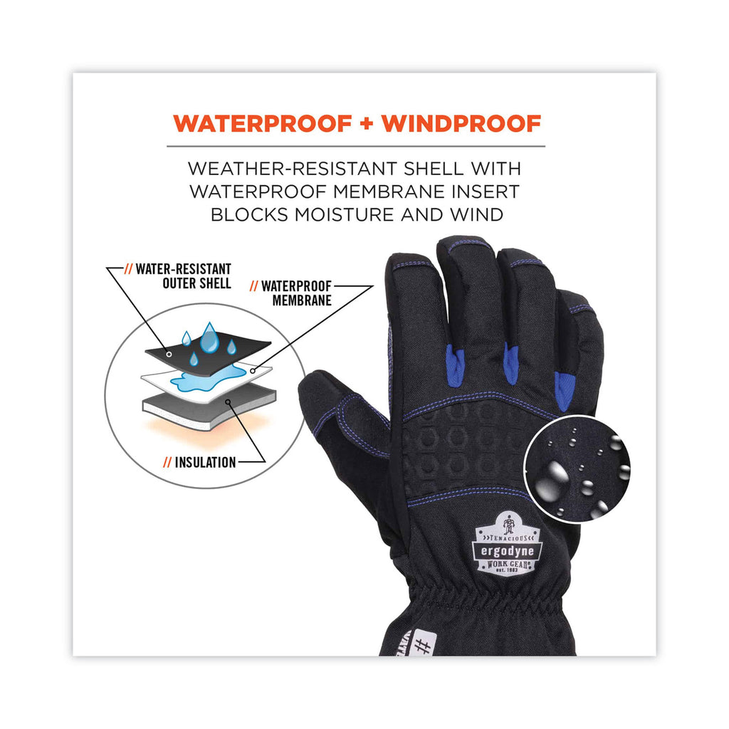ProFlex 819WP Extreme Thermal WP Gloves, Black, Large, Pair, Ships in 1-3 Business Days