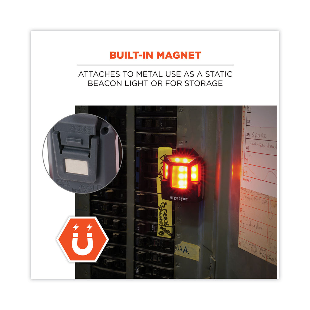 Skullerz 8993 Hard Hat Safety Light, 1.5 x 3 x 1.5, Black, Ships in 1-3 Business Days