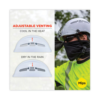 Skullerz 8975-MIPS Class C Safety Helmet with MIPS Elevate Ratchet Suspension, White, Ships in 1-3 Business Days