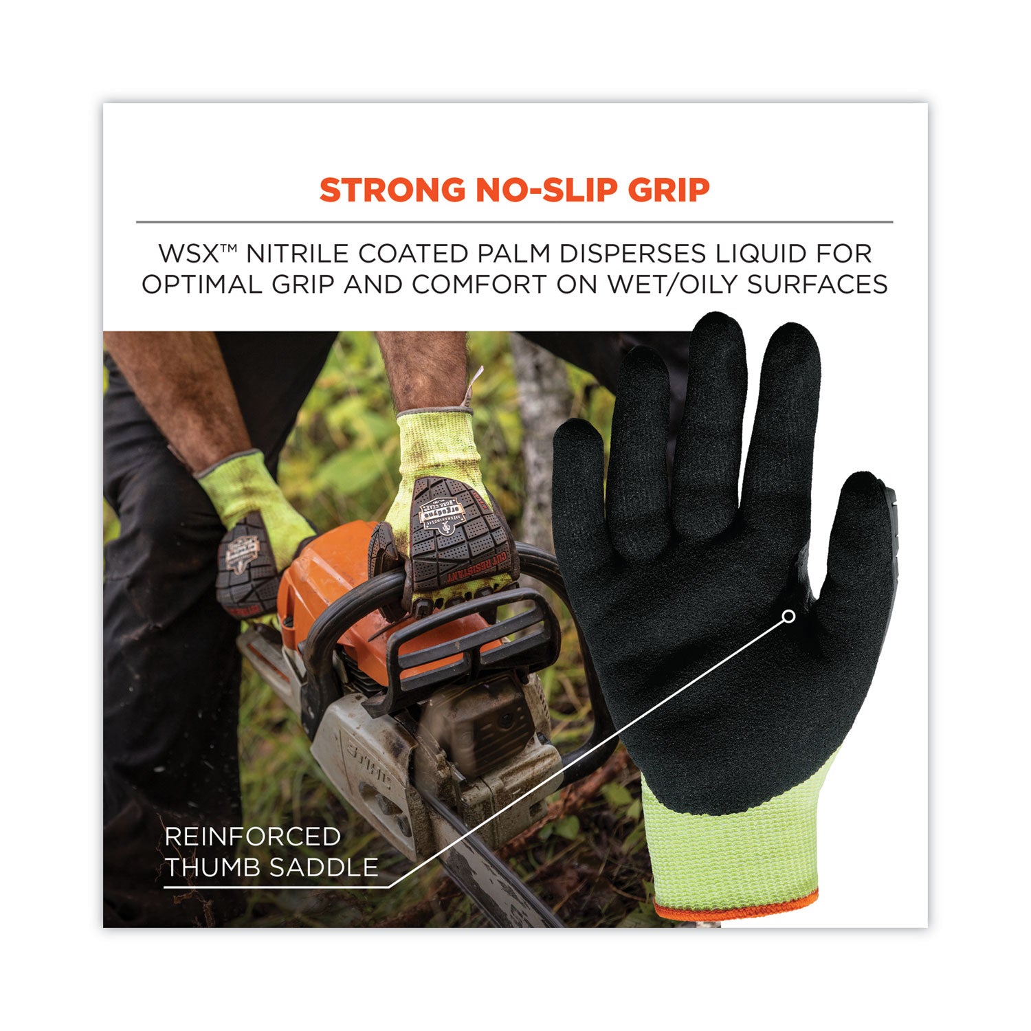 ProFlex 7141 ANSI A4 DIR Nitrile-Coated CR Gloves, Lime, 2X-Large, 72 Pairs/Pack, Ships in 1-3 Business Days