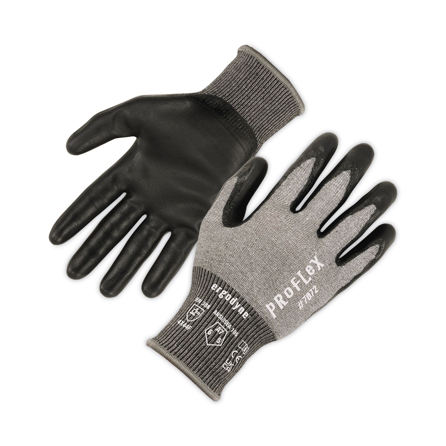 ProFlex 7072 ANSI A7 Nitrile-Coated CR Gloves, Gray, 2X-Large, Pair, Ships in 1-3 Business Days