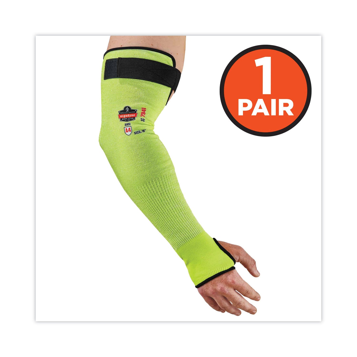 ProFlex 7941-PR CR Protective Arm Sleeve, 18", Lime, Pair, Ships in 1-3 Business Days