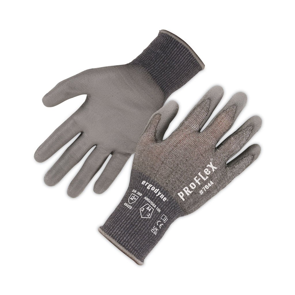 ProFlex 7044 ANSI A4 PU Coated CR Gloves, Gray, Large, Pair, Ships in 1-3 Business Days