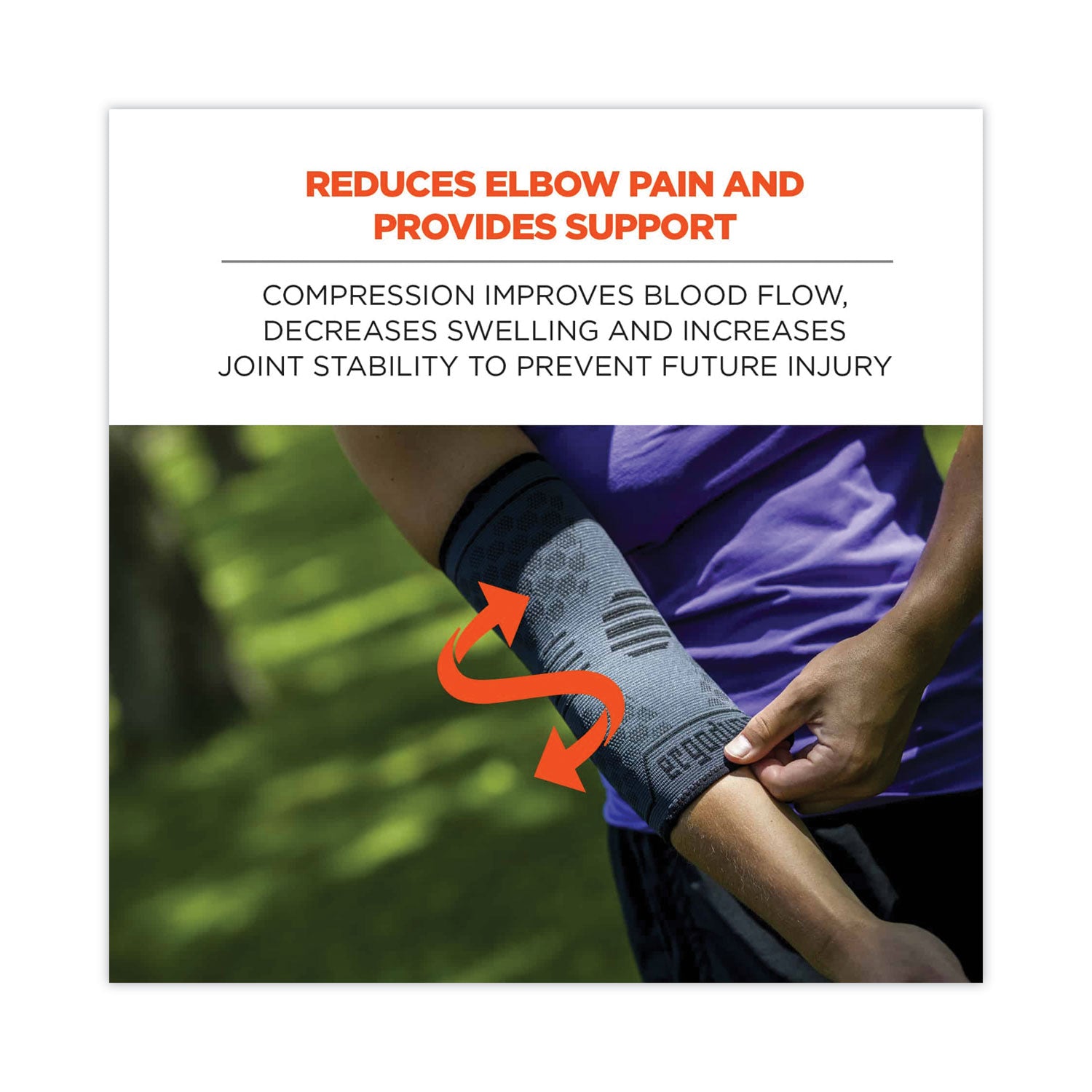 ProFlex 651 Elbow Compression Sleeve, Medium, Gray/Black, Ships in 1-3 Business Days