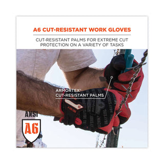 ProFlex 812CR6 ANSI A6 Utility and CR Gloves, Black, Large, Pair, Ships in 1-3 Business Days
