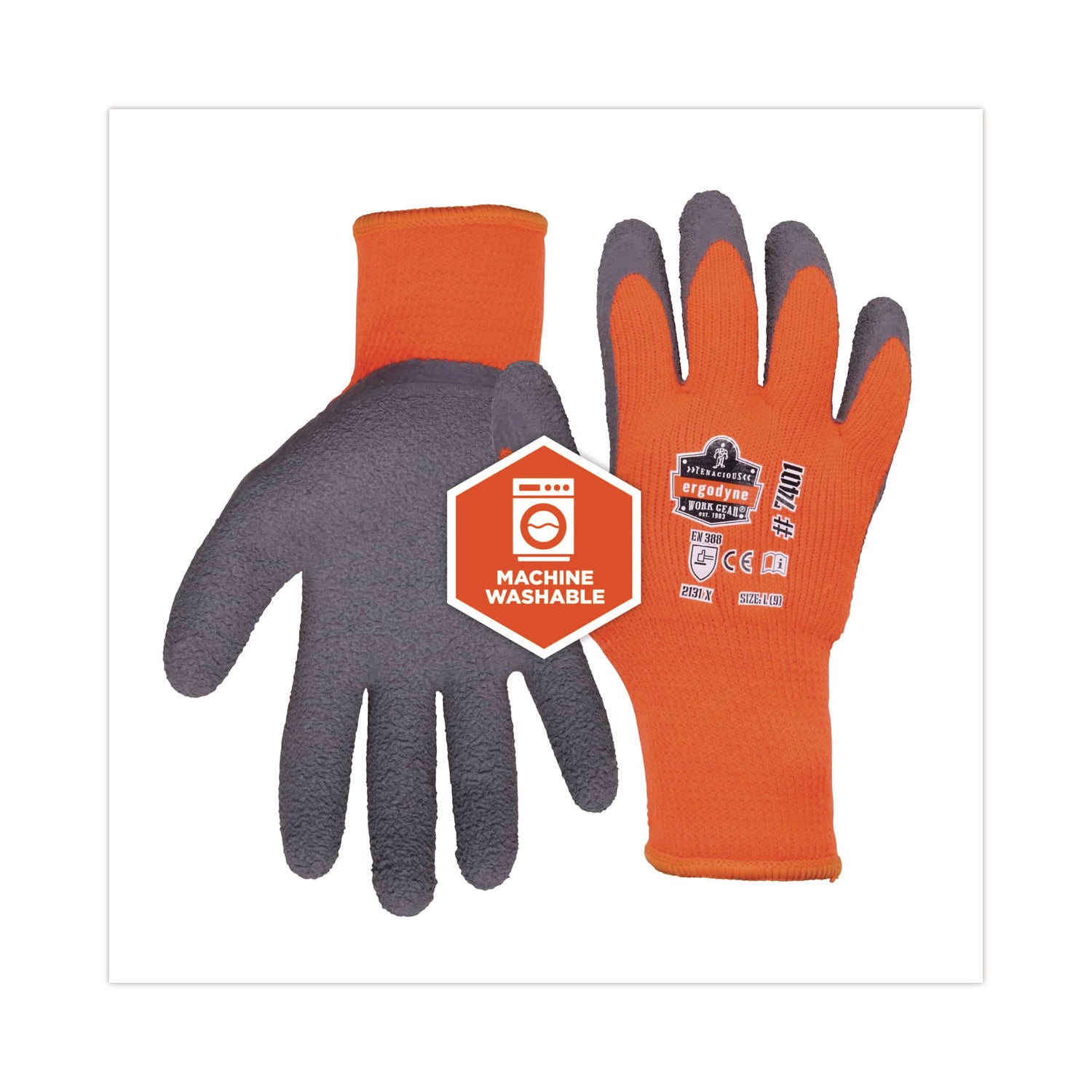 ProFlex 7401 Coated Lightweight Winter Gloves, Orange, Medium, Pair, Ships in 1-3 Business Days